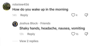 Josh describing his morning routine.